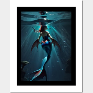 Dragon Mermaid Posters and Art